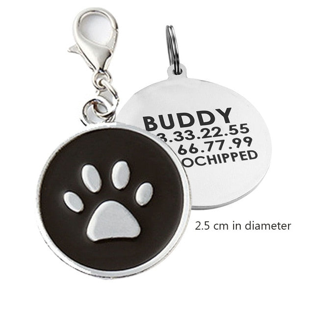 Personalized Engraving Pet  Name Tags Customizable ID Collar Tag